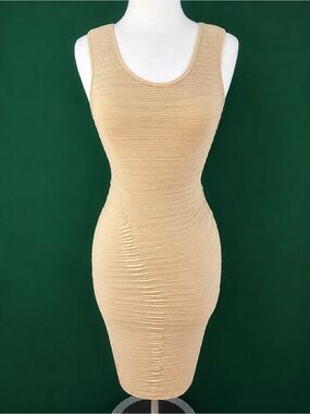 Aura Sleeveless Midi Dress - Beige